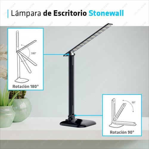 Lampara De Escritorio Led 10w Velador Mesa Stonewall 27050