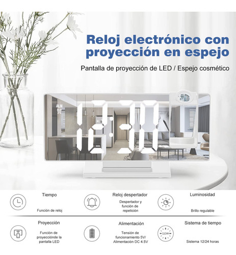 Reloj Despertador Digital Con Pantalla Led, Despertador