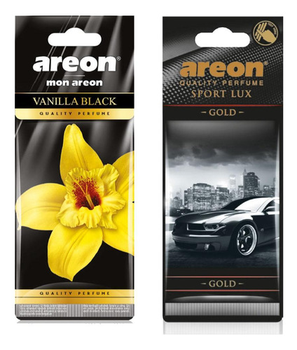 Kit 2 Perfumes Carro Cheirinho Areon Vanilla Black, S.l.gold