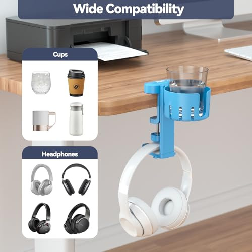 Colgador De Auriculares Kdd 2 En 1 Con Soporte Para Taza De