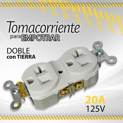 Tomacorriente Doble Blanco 20a - 125v Para Empotrar / 08207