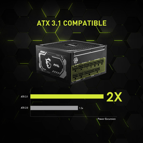 Fuente De Alimentación Msi Mag A1000gl Pcie 5 1000w 80 Plus