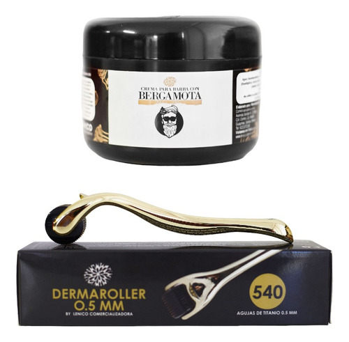 Kit Balsamo De Bergamota Y Dermaroller 0.5 Mm Barba Cabello