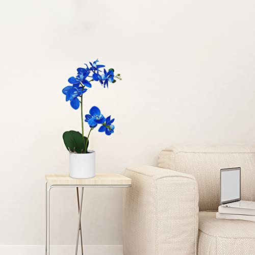 Orquídea Azul Artificial Omygarden En Maceta, Flores De Orqu