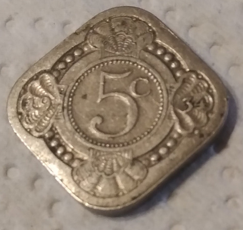 Moneda 5 Centavos Holanda 1934 Usada!!!