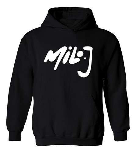 Buzo Negro Milo J Trap Nacional Hoodie Frisa Algodón