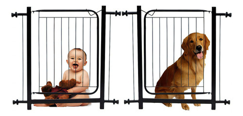 Portão Cercado Criança Bebê Cachorro Pet 80 A 90 Cm Aço