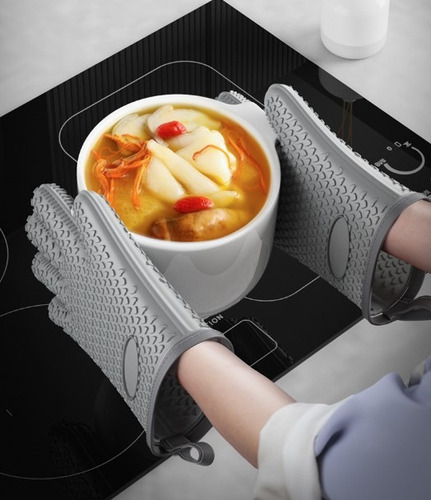 F Guantes Silicon Cocina Horno Resistente Al Calor