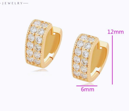 Aretes Arracadas Corazon Oro Laminado Huggies Color Dorado