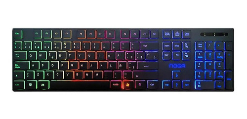 Teclado Mini Gamer Noga Nkb-500 Retroiluminado Led Rgb Usb