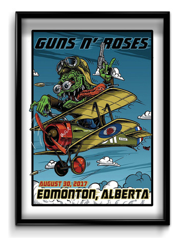 Cuadro Guns N Roses Alberta 2017 35x50 (marco+lámina+vidrio)