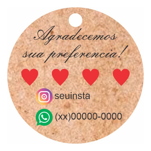 20 Tag Kraft Personalizada 5cm