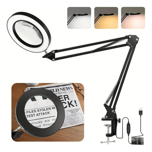 Lámpara Led De Escritorio Con Lupa Con Brazo Pedestal