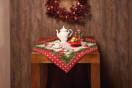 Toalha De Mesa Natal 75x75cm Lepper Cor Vermelho