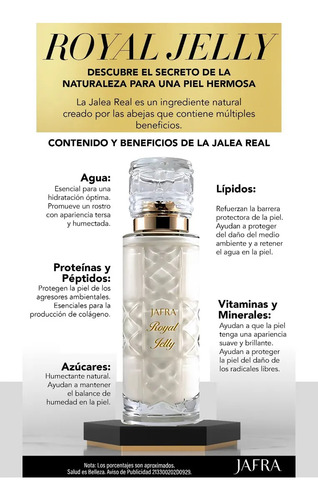 Jalea Real Jafra Royal Jelly Crema Facial Humectante 200 Ml Todo Tipo De Piel Incluyendo La Piel Seca Sensible Y Madura Día/noche