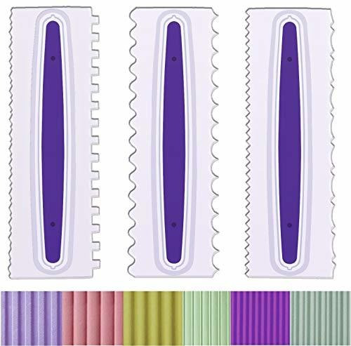 Antallcky Decorating Comb And Icing Smoother Set Of 3 Pack D