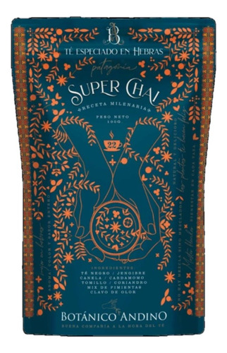 Té En Hebras Botánico Andino Patagonia Sabor Super Chai 100g