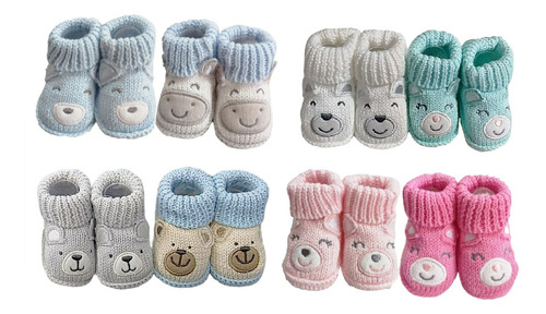 Imagen 1 de 1 de Par De Escarpines Crochet- Bebés Y Niños