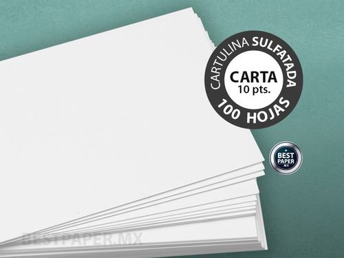 Cartulina Sulfatada 1 Cara 10 Pts Carta - 100 Hojas