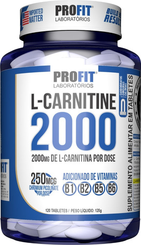 L-carnitina 2000mg C/ Cromo 120 Cápsulas - Profit
