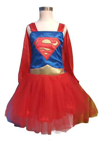 Disfraz Vestido Tutu Supergirl / Superchica 3 (alta Caidad) Azul Y Rojo L