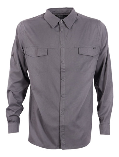 Camisa Hombre Rosselot Q-dry Shirt L/s Gris Oscuro Lippi