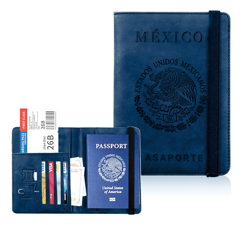 Mexico Porta Pasaporte Viaje Documentos Fundas Protectora