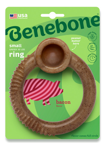 Brinquedo Roer Morder Benebone Ring Bacon Pequeno