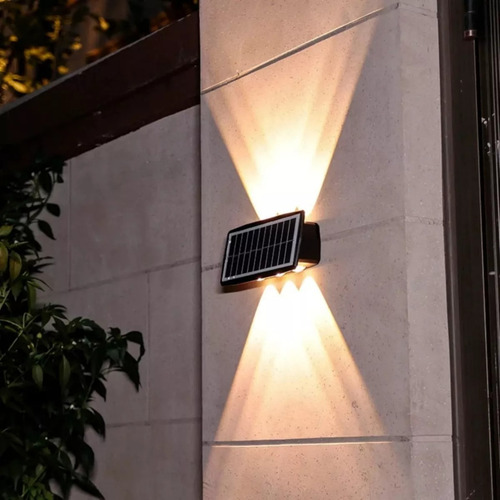 Lampara Led Solar Color Cálido De Pared Con 6 Ojos Automatic
