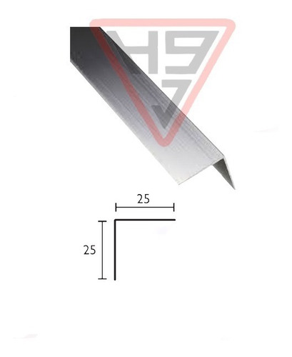 Perfil De Aluminio Angulo 25x25 Mm Anod. Natural X 3 Metros