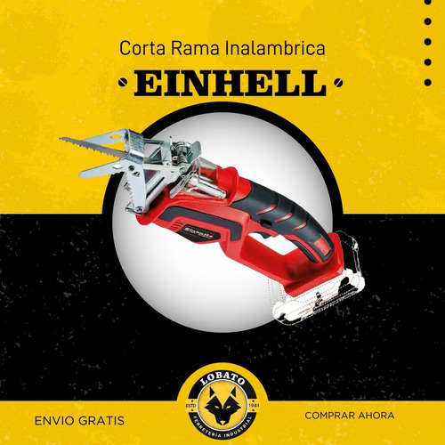 Imagen 3 de 10 de Corta Ramas A Bateria Inalambrico Einhell Ge-gs 18 Li Expert