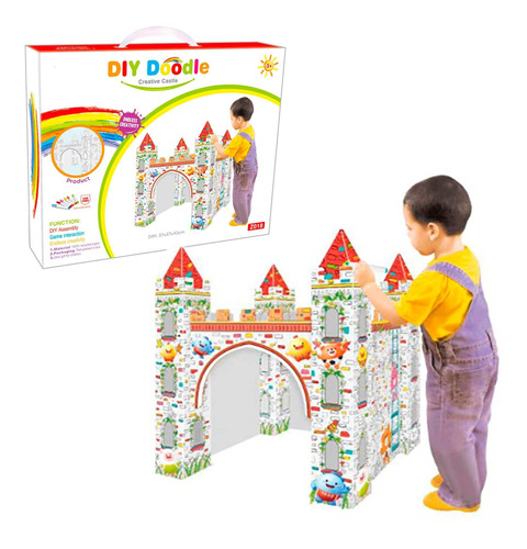 Casita Para Pintar Diseño Castillo Kit Para Arte Infantil