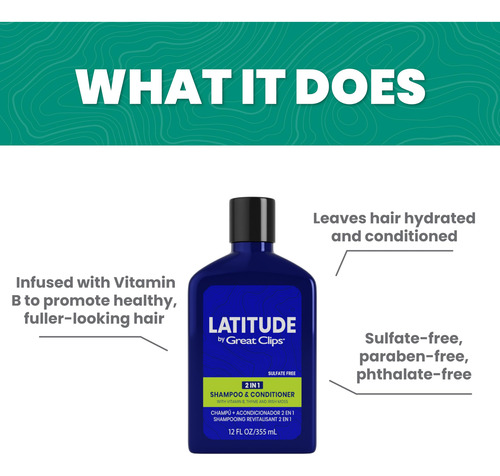 Shampoo E Condicionador Great Clips Latitude 2 Em 1 960 Ml P