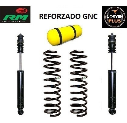 Kit Amortiguadores Y Espirales Traseros Gnc Fiat Uno Novo