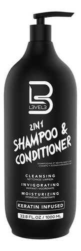 Level 3 Shampoo Y Acondicionador 2 En 1 Keratina Pelo 1000ml