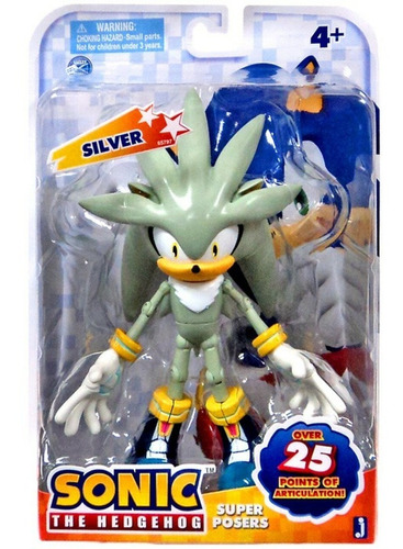 Silver Super Poser 6  Action Figure The Hedgehog Jazwares