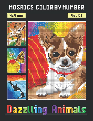 Libro: Mosaics Color By Number: Vol 01: Dazzling Animals - S