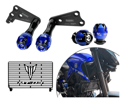 Kit Slider Gp2 Dianteiro E Traseiro Yamaha Mt 03 + Protetor