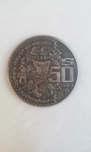 Moneda De 50 Pesos Coyolxauhqui De 1983 Negra