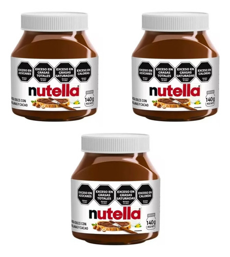 Pack Nutellas Pasta De Avellanas Y Cacao 140g X 3 Unidades