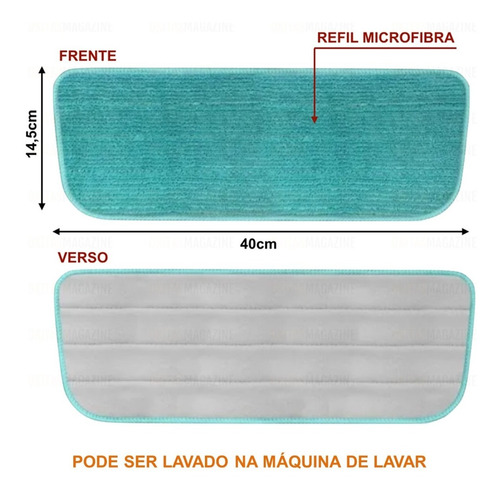 Imagem 4 de 4 de Vassoura Rodo Magico Mop Spray De Limpeza Esfregão + 3 Refis