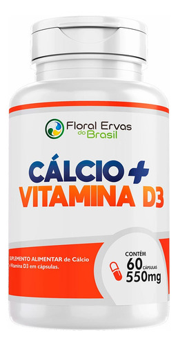 Vitamina D3 + Cálcio - 60 Cápsulas - Floral Ervas Do Brasil Sabor Sem Sabor