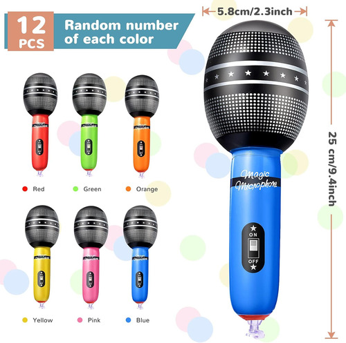 Zhanmai 12 Piezas Micrófonos Inflables Micrófono Inflable Ac