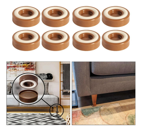 2 Ruedas Para Muebles, Copas Con Ruedas, Protectores Marrón