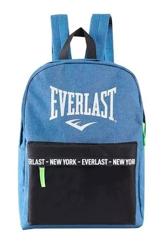 Mochila Everlast Reforzada Urbana Escolar Deportiva 15927 Color Azul Diseño de la tela Poliéster