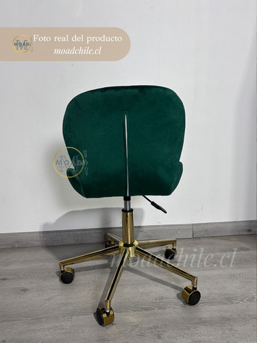 Silla De Escritorio Acolchada Mariposa Felpa Y Base Dorada