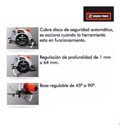 Sierra Circular De Mano Dowen Pagio 185 Mm 1500 Watts