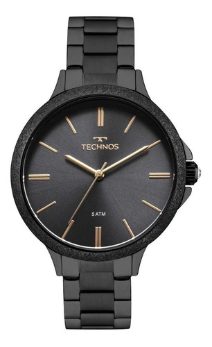 Relógio Feminino Technos Trend 2035mmd/4p 40mm Aço Preto