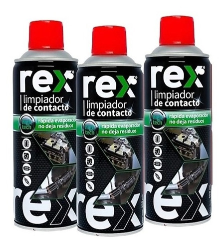 3 Unidades Limpiador De Contacto Lubricante Rex