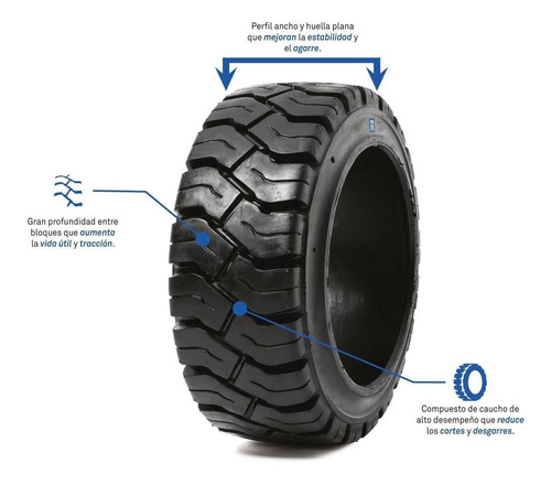 16 1/4 X 5 X 11 1/4 Pon 550 Llanta Para Montacargas Solideal